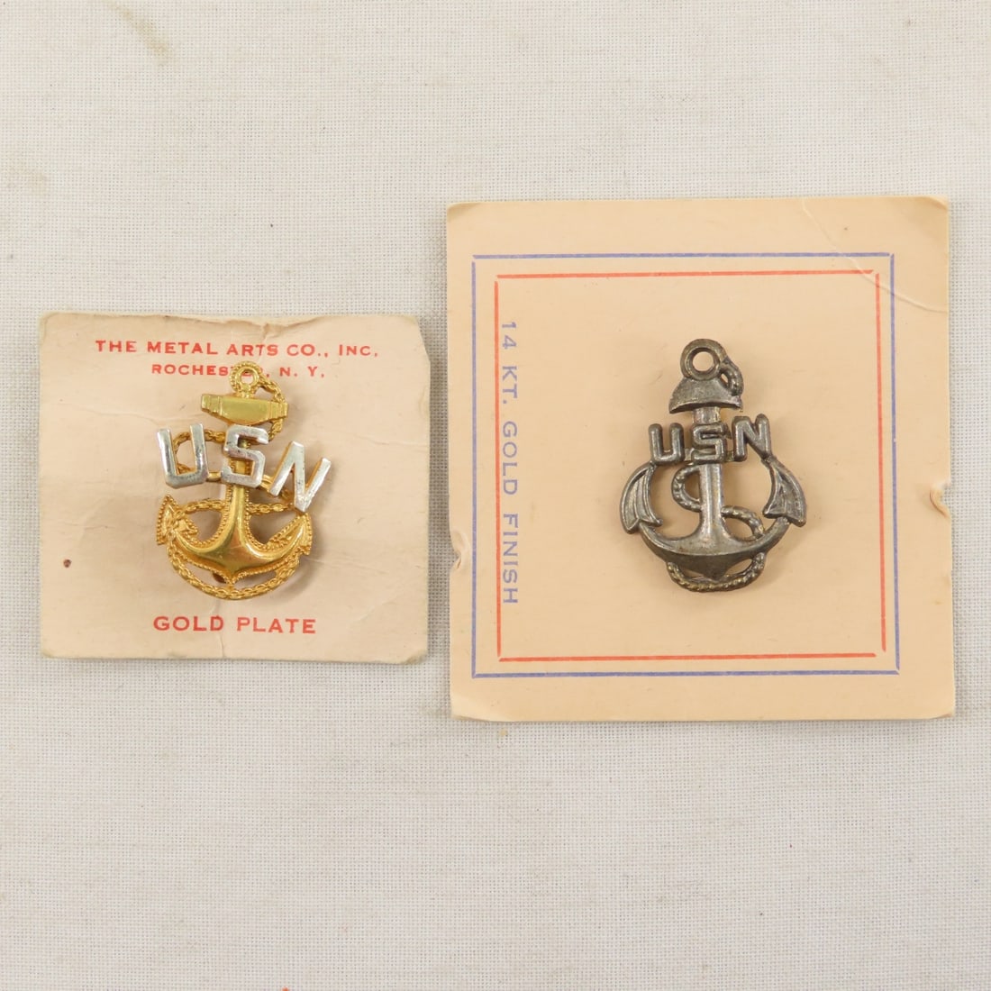 US Navy Sterling Silver Cap Badges & Pins- 3 OZ - 3