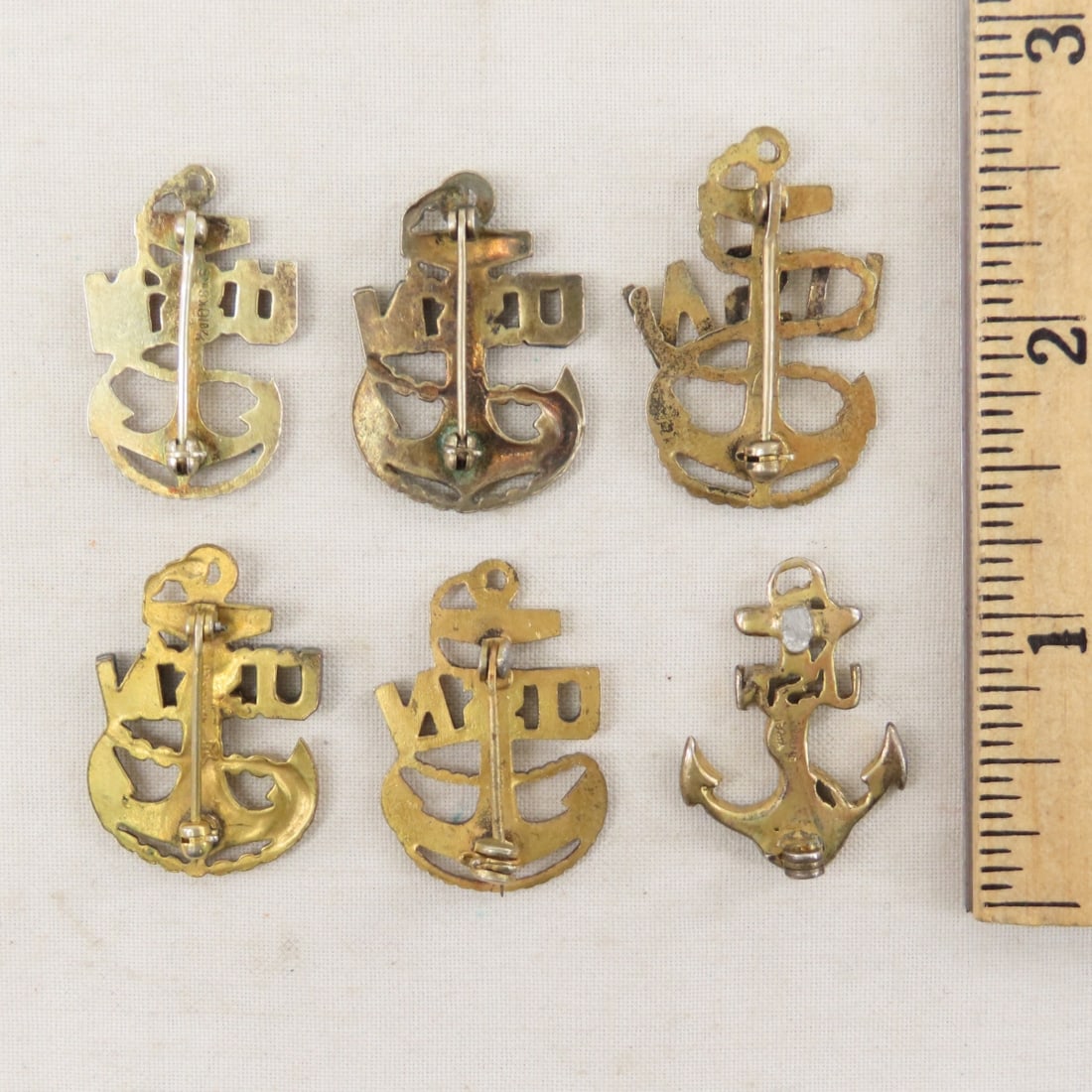 US Navy Sterling Silver Cap Badges & Pins- 3 OZ - 7