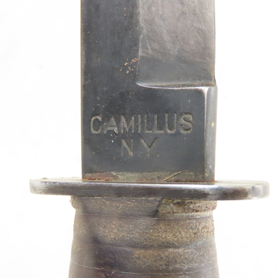 USN Mark I Camillus NY Knife with Leather Sheath - 10