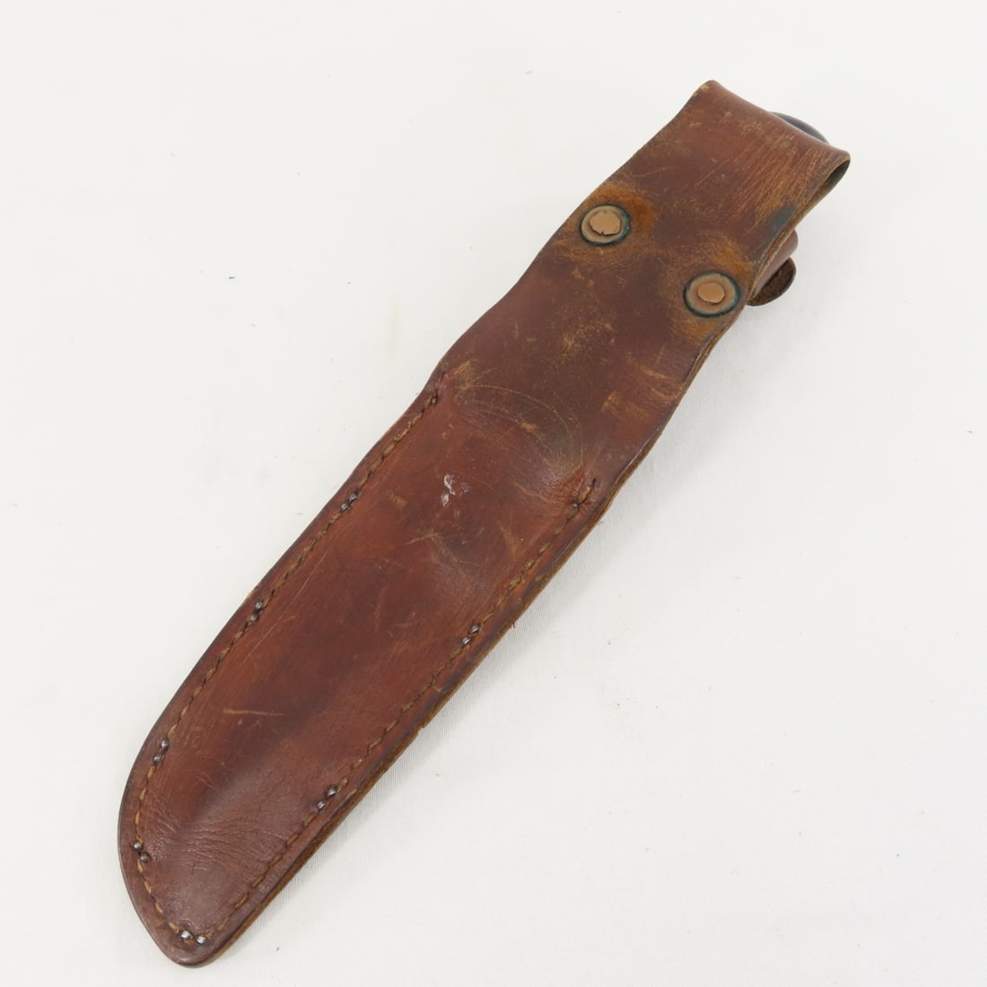 USN Mark I Camillus NY Knife with Leather Sheath - 13