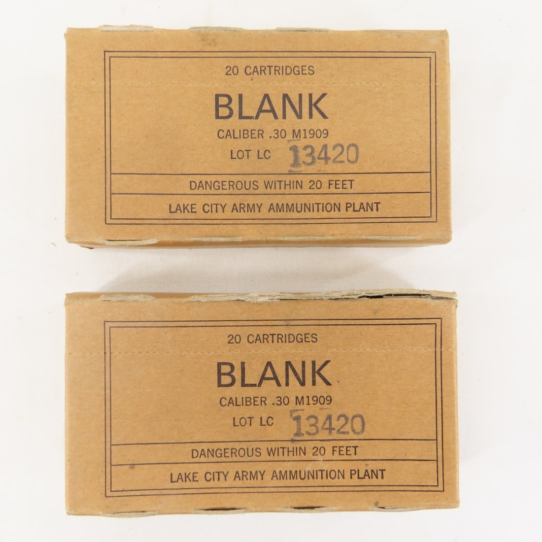 120 Rounds .30 Cal M1909 Blank - Lake City - 2