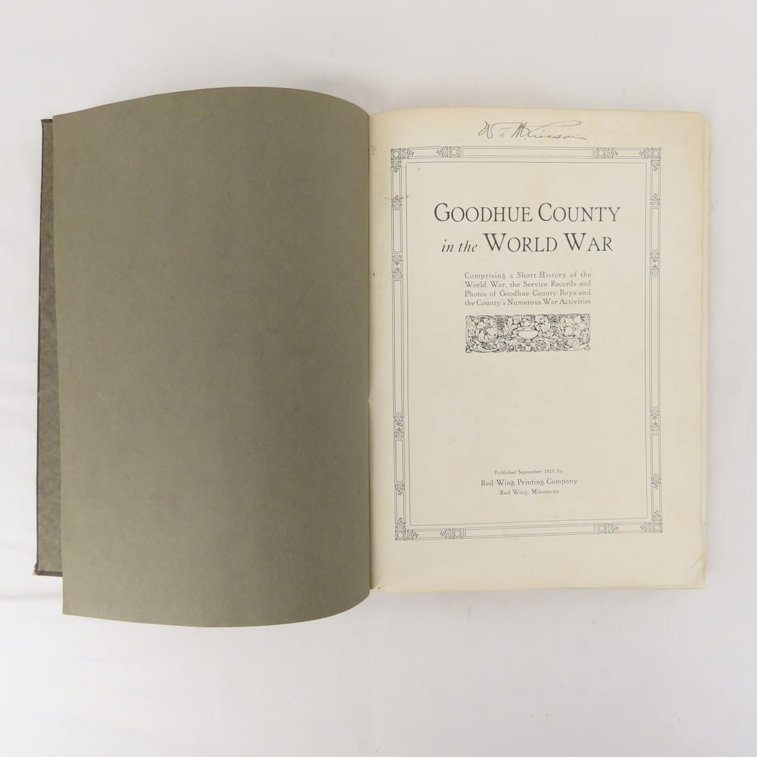 Goodhue County In The World War Hardcover Book - 2