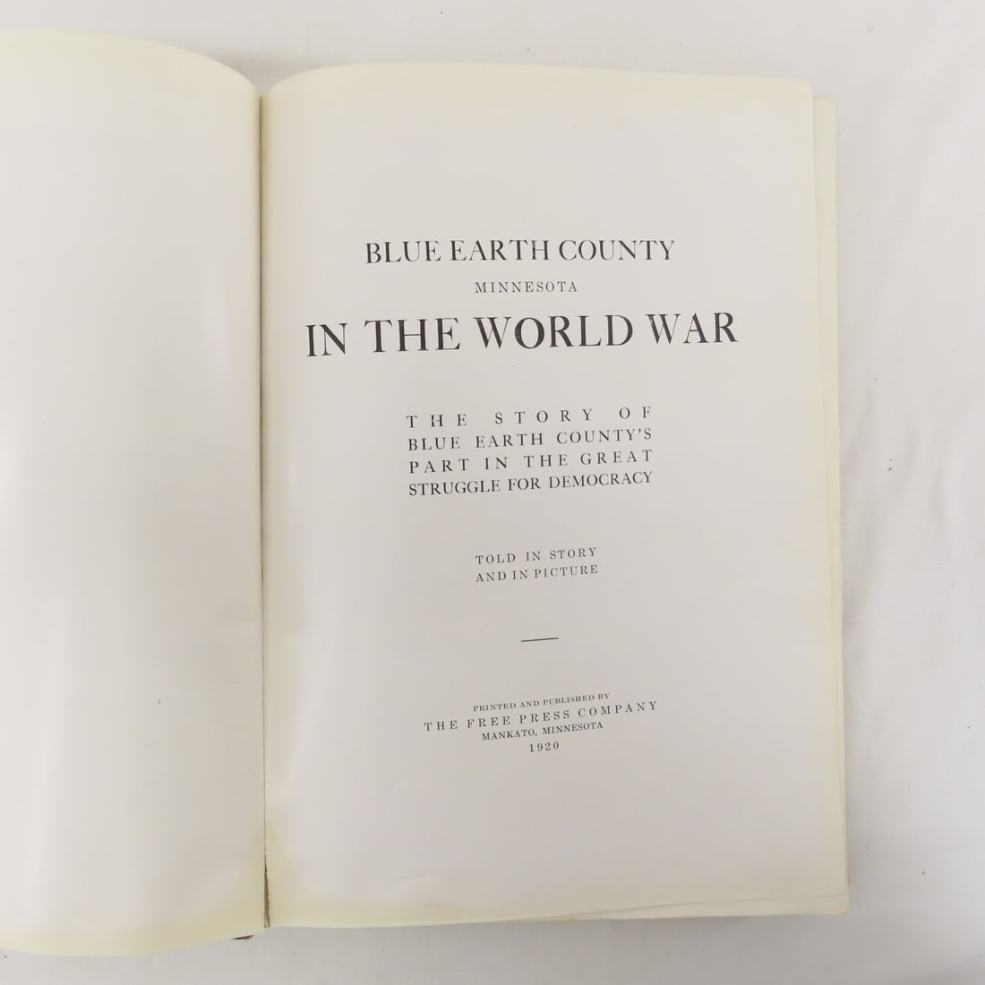 Blue Earth County In The World War Hardcover Book - 4