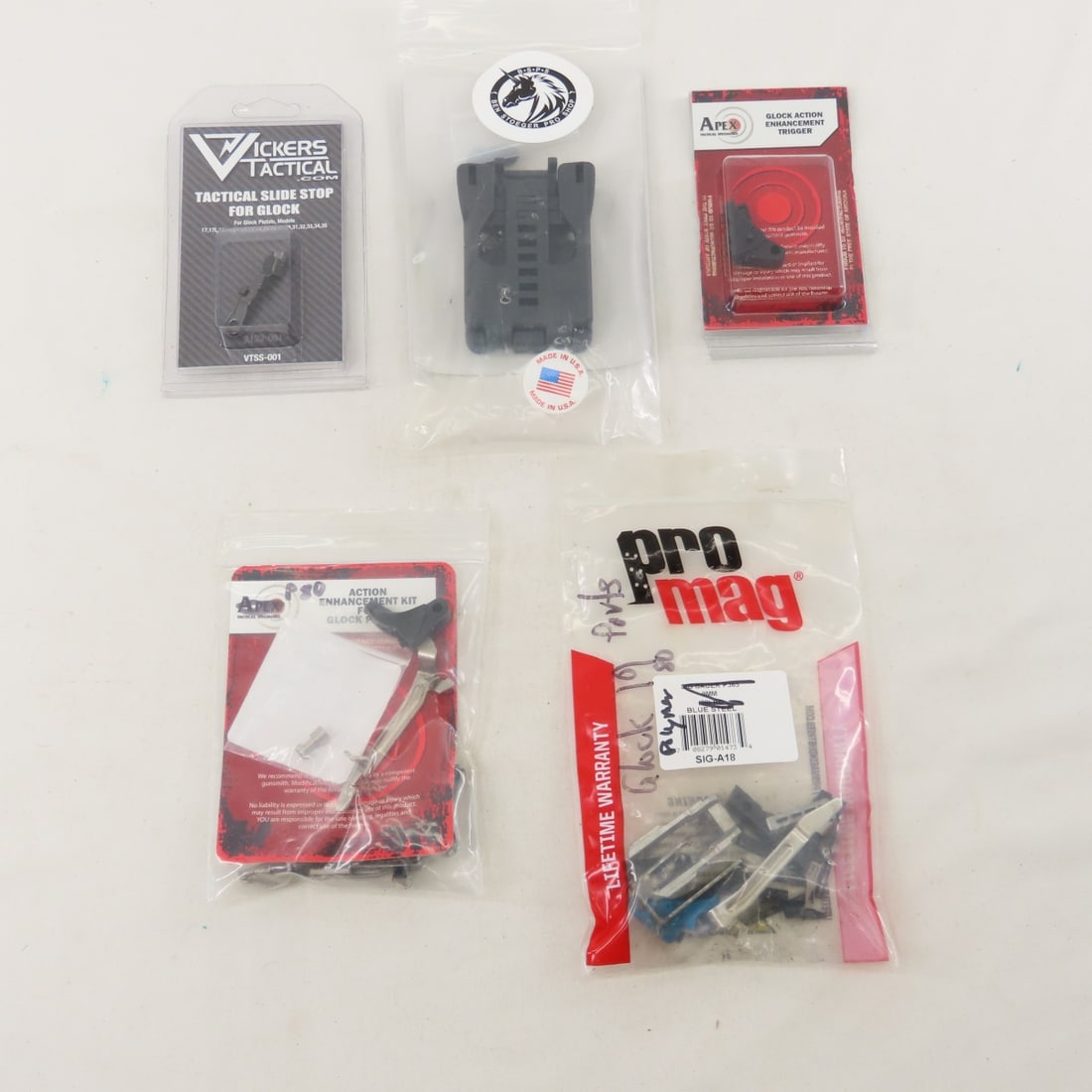 Glock 19 parts & accessories, some new, Holster: Glock 19 parts & accessories, some new, Holster - Lot Size 6x6x4" 2 LB All information and photos are intended to be as accurate as possible, but errors are possible. No item may be returned or