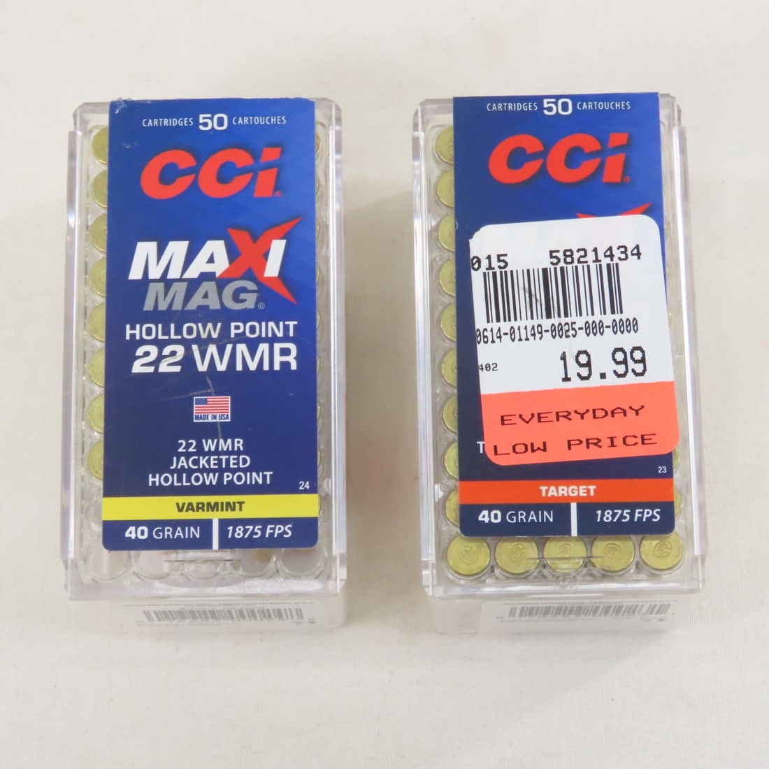 Ammunition:96 rds CCI 22 WMR & 85 rds CCI 17 HMR - 6