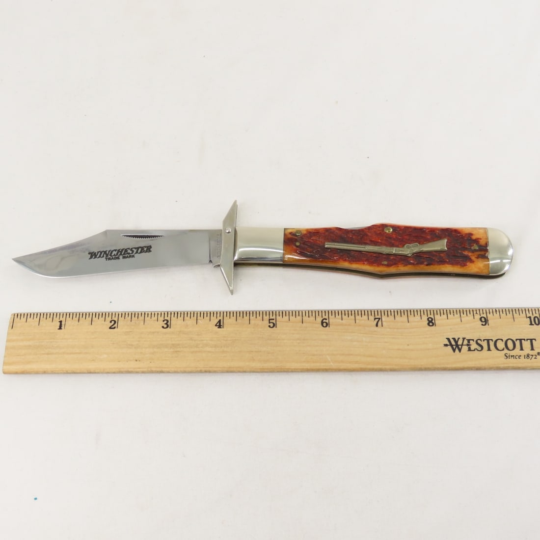 Winchester Burnt Orange Bone Handle Jigging Knife - 2