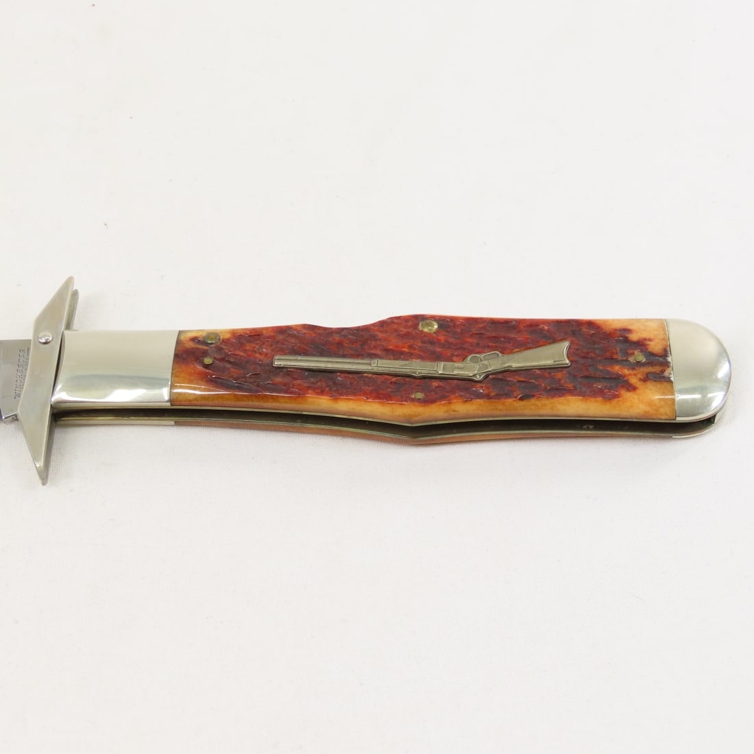 Winchester Burnt Orange Bone Handle Jigging Knife - 4
