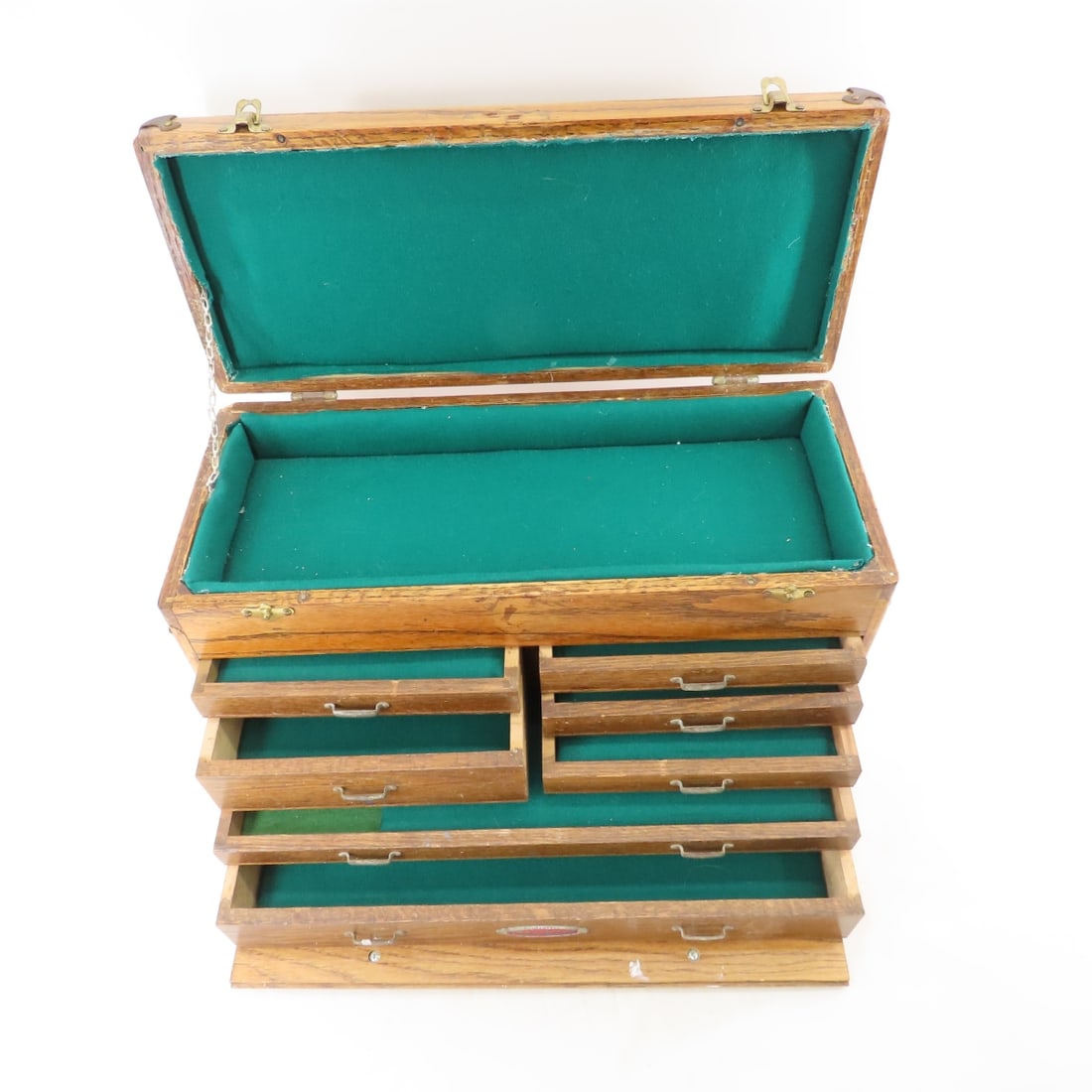 Vintage Craftsman Oak Machinists Tool Chest - 6
