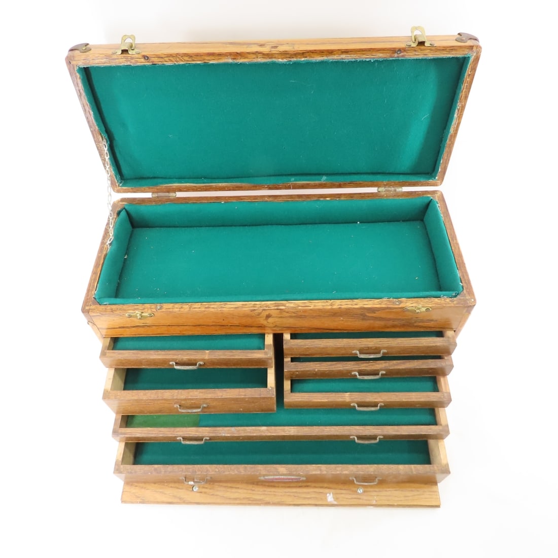 Vintage Craftsman Oak Machinists Tool Chest - 7
