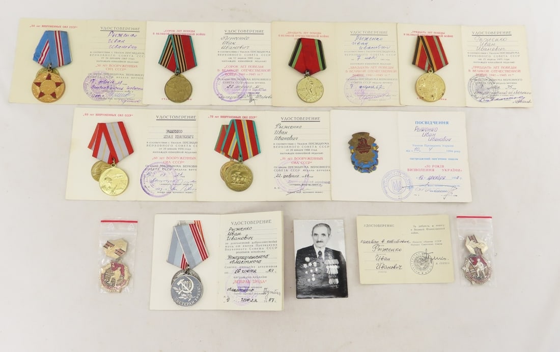 Collection of Named Soviet Medals with Documents (1 of 13)
