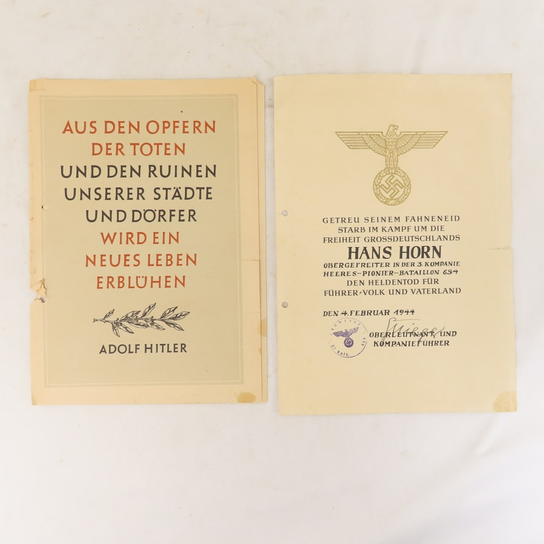 WW2 German Fallen Soldier Death Card, Notification - 12