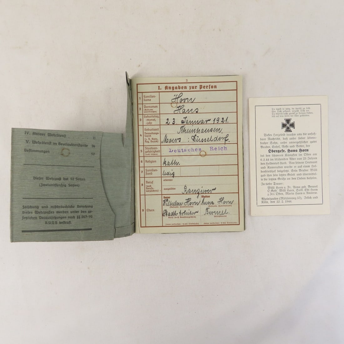 WW2 German Fallen Soldier Death Card, Notification - 3