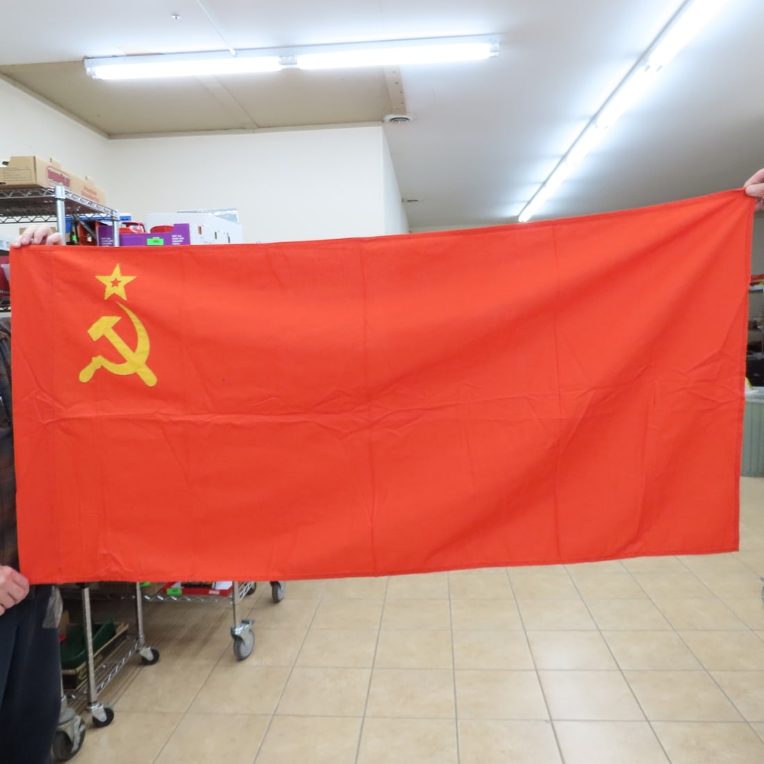 2 Vintage Soviet Flags, Naval Ensign & Union 1990s - 2