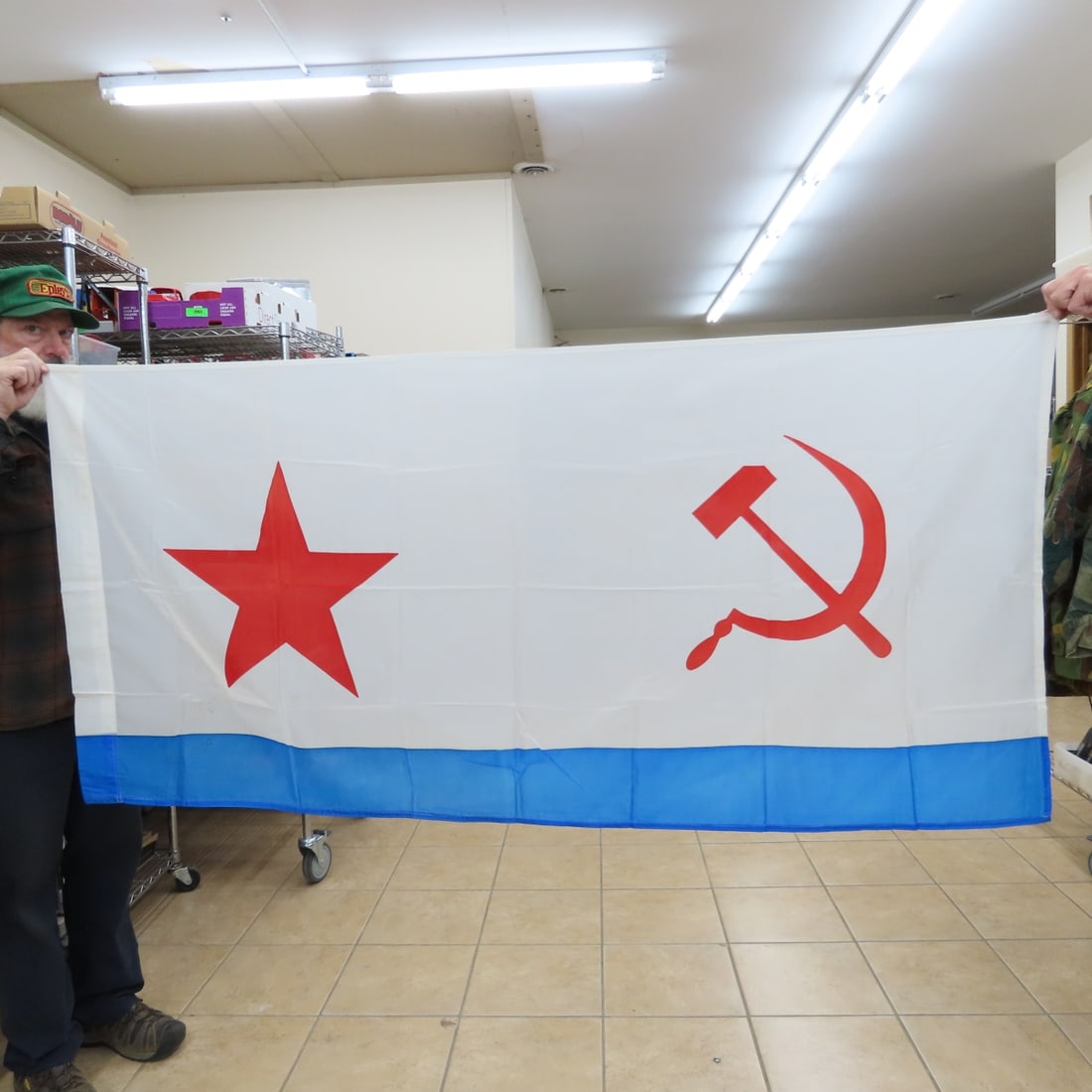 2 Vintage Soviet Flags, Naval Ensign & Union 1990s - 6