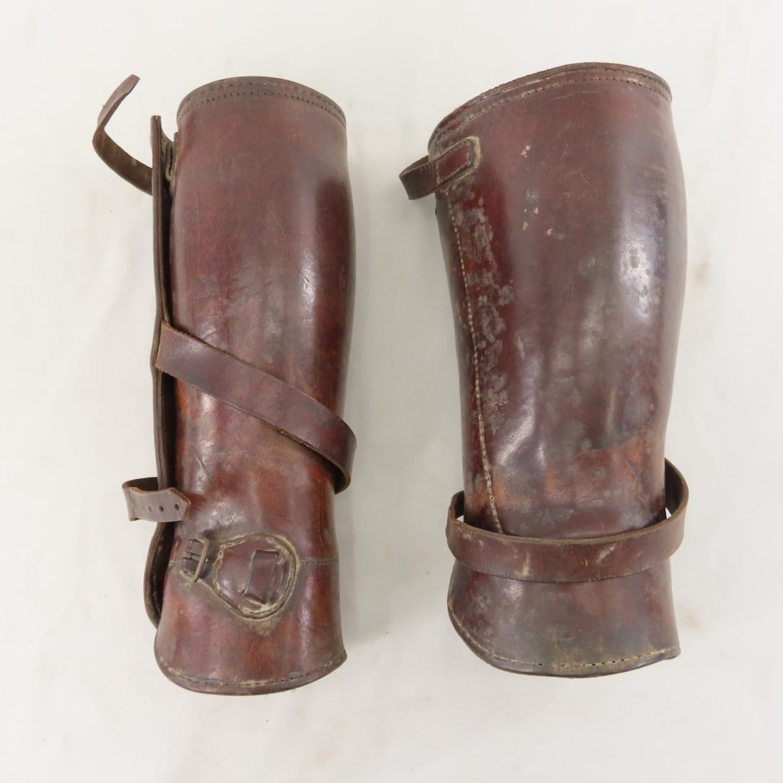 2 Pair WWI Leather Officer's Leggings - 11