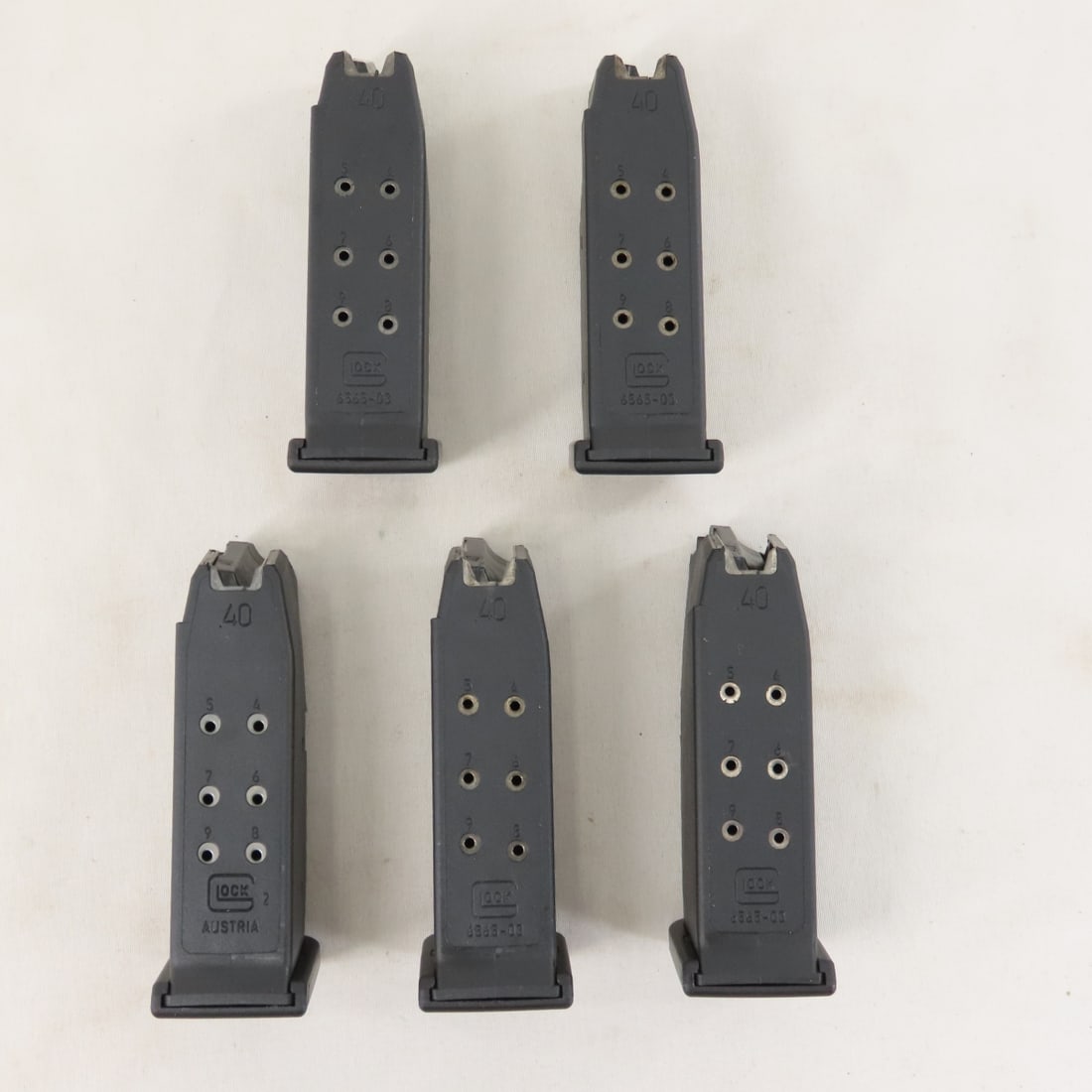 5 Glock 27 Magazines. .40 S&W. 9 rd. - 2