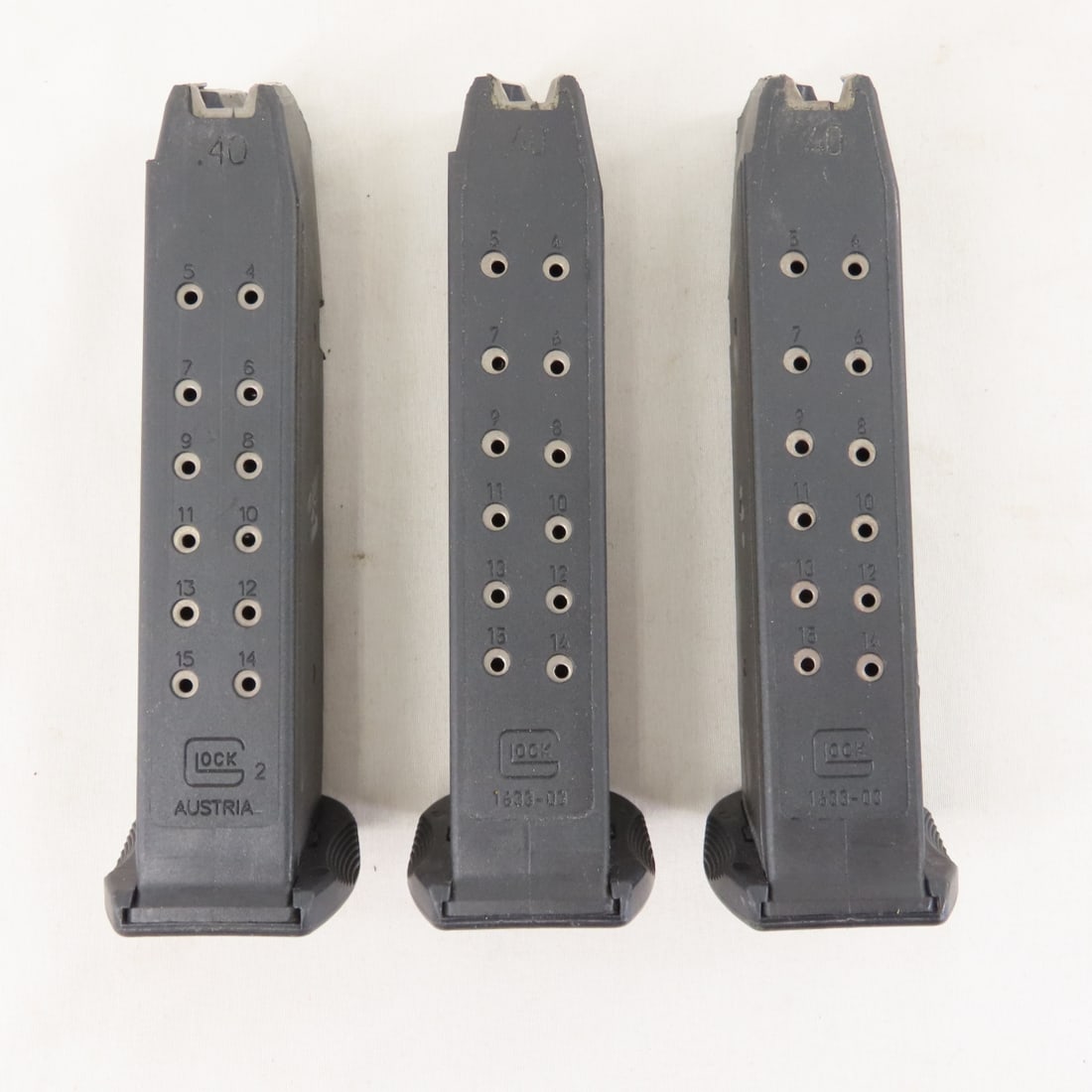 3 Glock 22 Magazines. .40 S&W. 15 rd. - 2