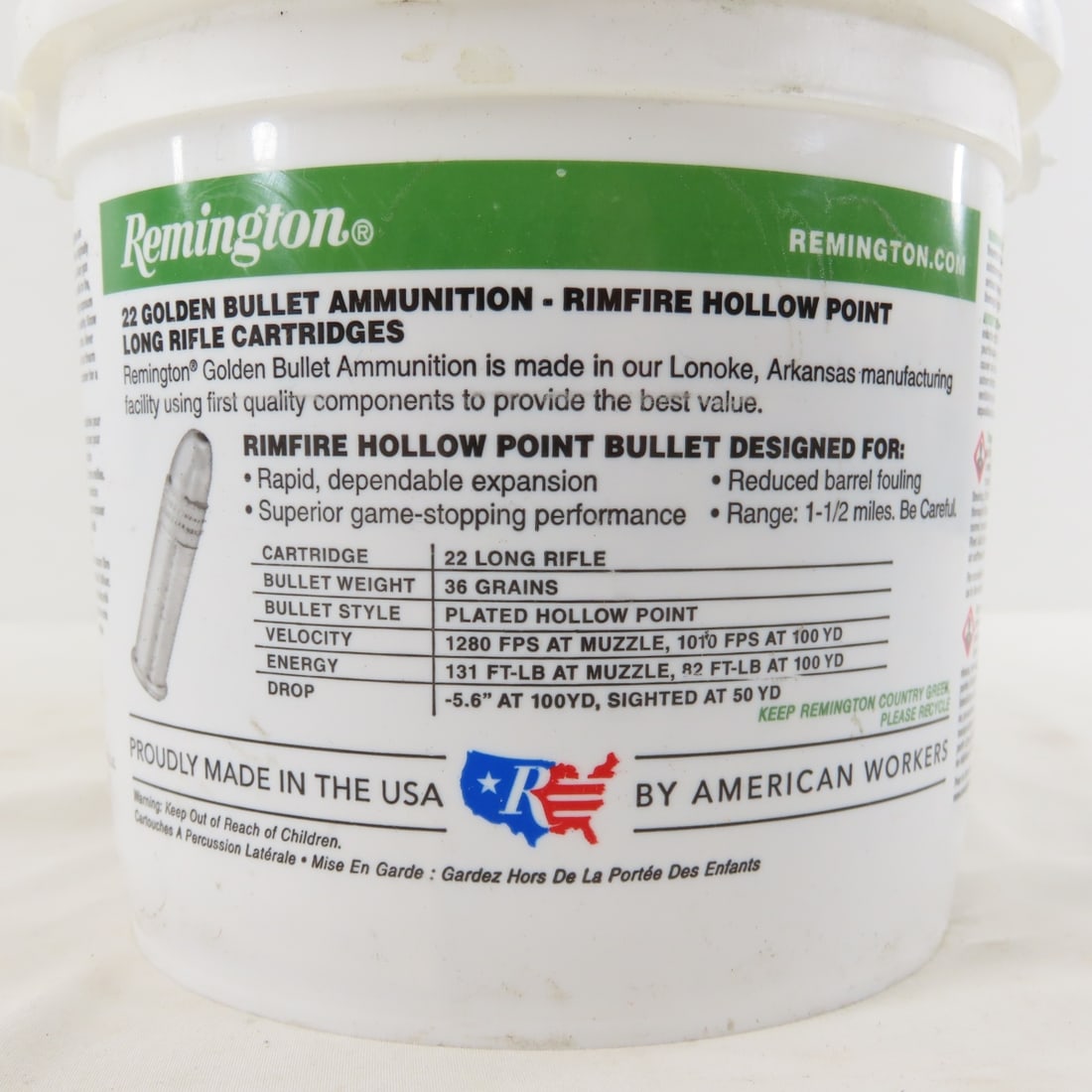 Remington .22 LR Bucket O’ Bullets 36gr. HP - 6