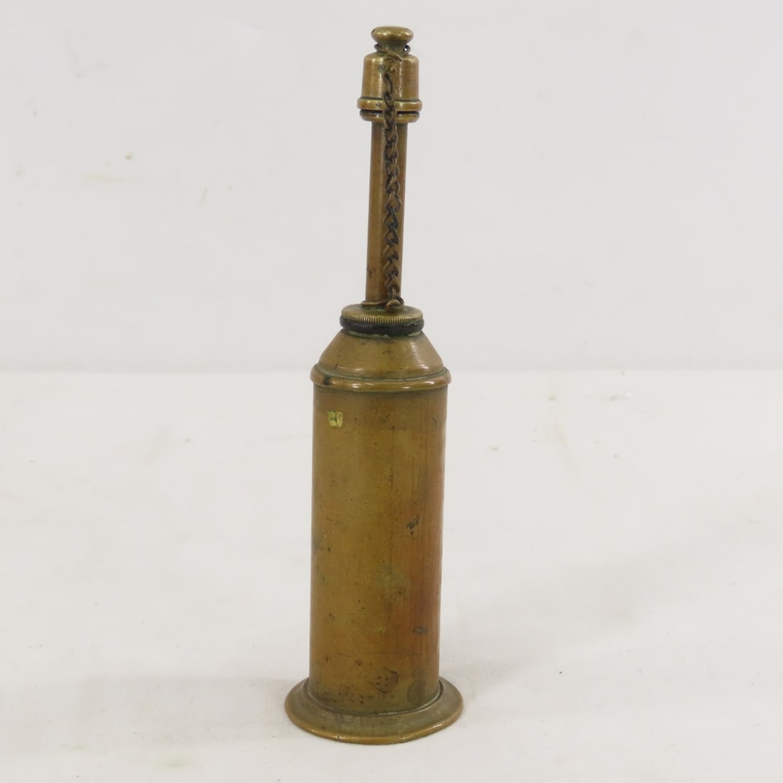 Brass Trench Art Ammunition Vase & Powder Flask - 11