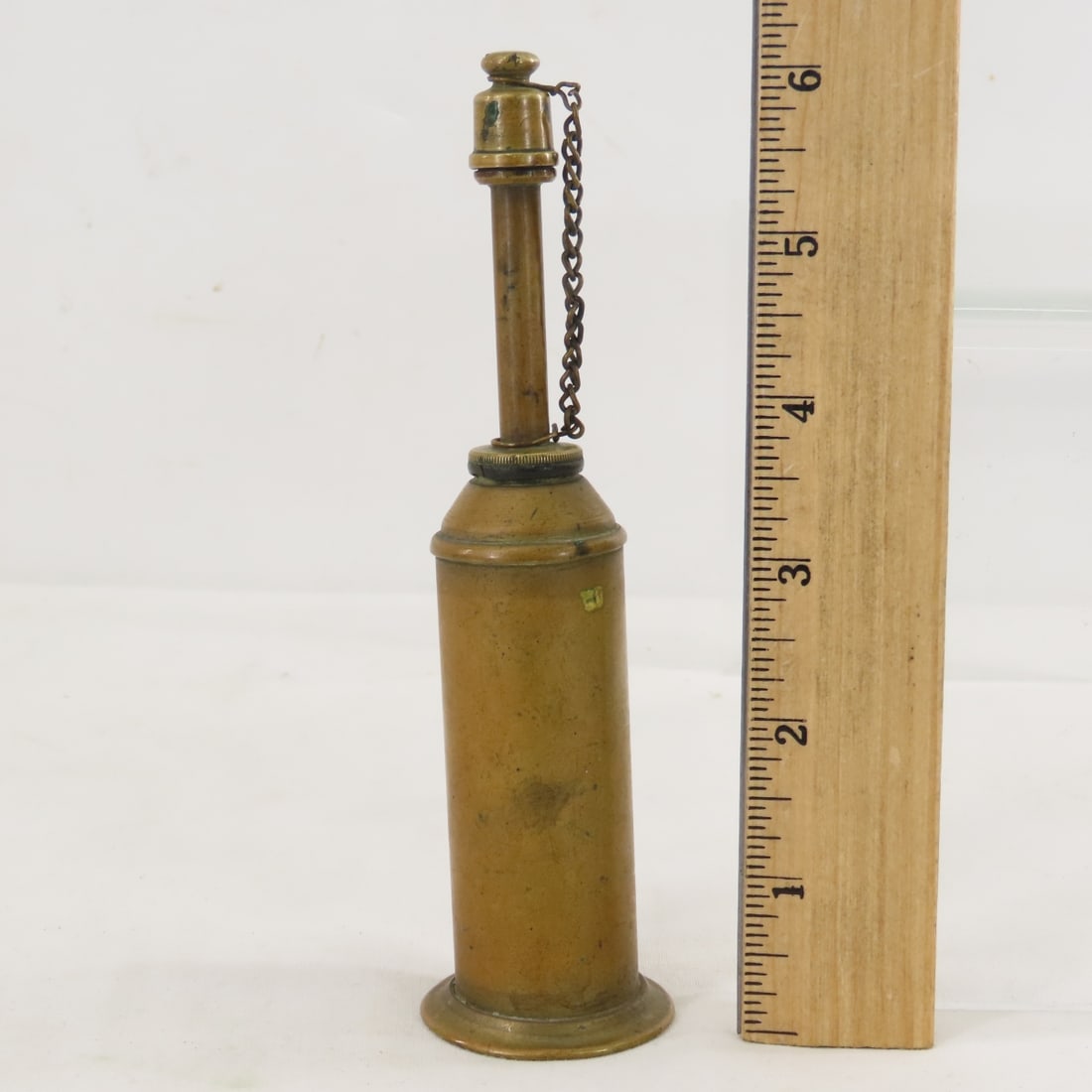Brass Trench Art Ammunition Vase & Powder Flask - 12