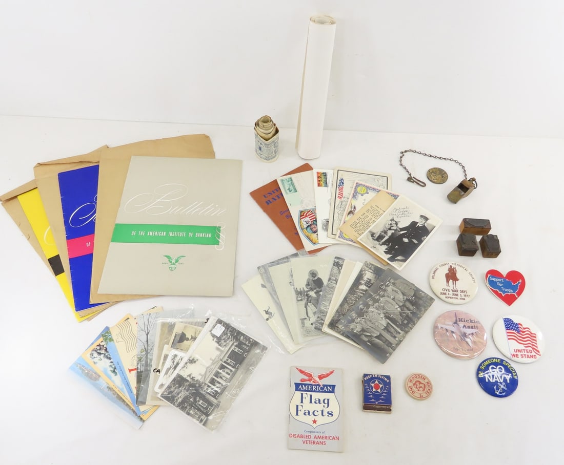 WWI & WW2 Military Photo Postcards, Whistle & More (1 of 19)