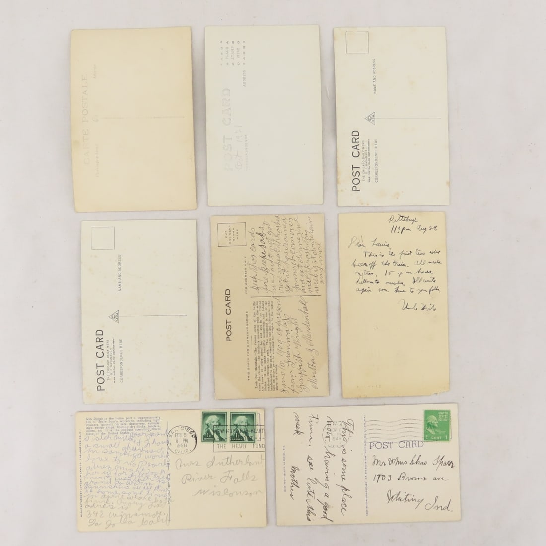 WWI & WW2 Military Photo Postcards, Whistle & More - 9