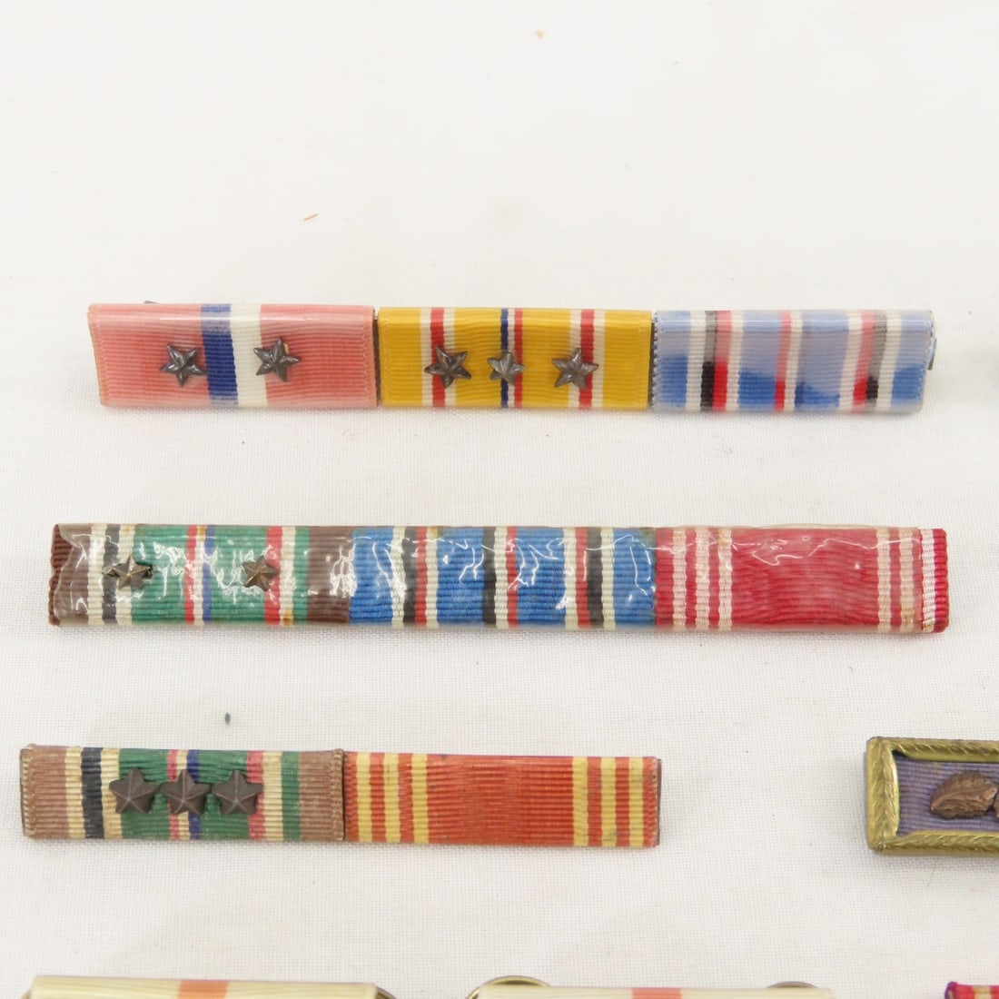 US Military WWII Ribbon Bars, Stars & Leaves - 2