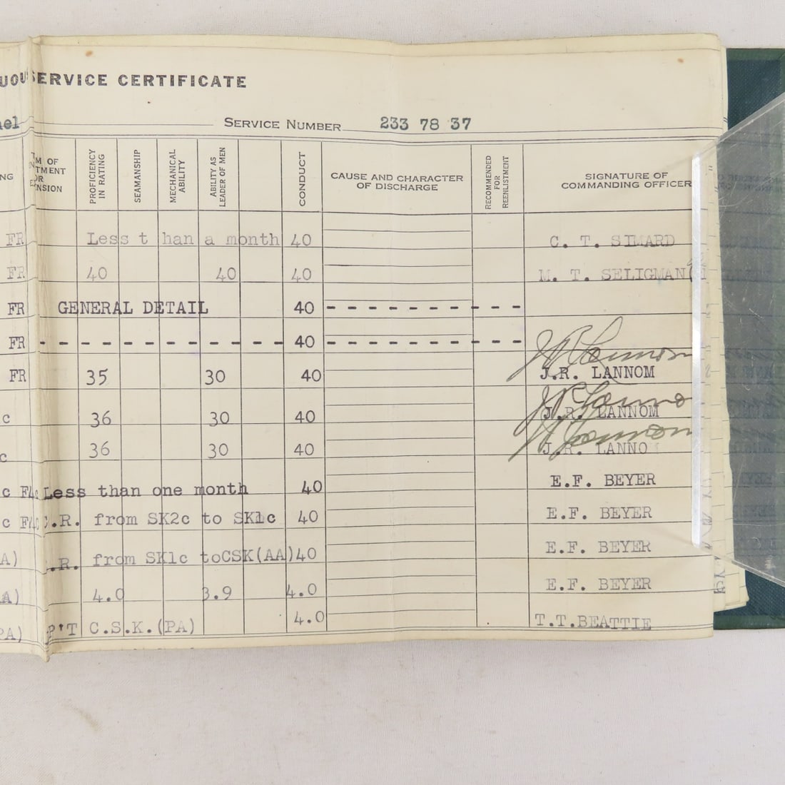 US Navy Continuous Service Certificate 1927-1945 - 11