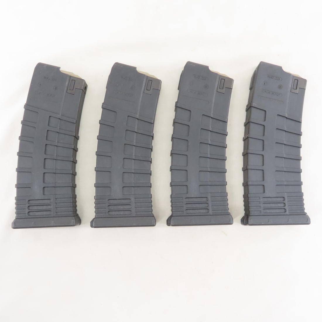 4 TAPCO Ruger .223 Mini-14 30 round Magazines: 4 TAPCO Ruger .223 Mini-14 30 round Magazines - Lot size: 8x5x4", 2 LBS All information and photos are intended to be as accurate as possible, but errors are possible. No item may be returned or