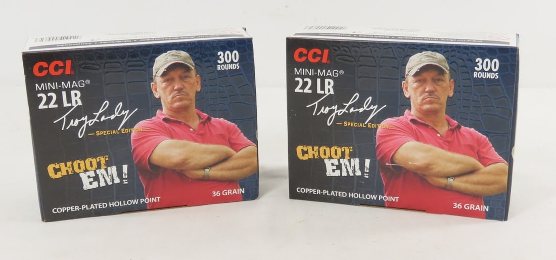 600 Rounds CCI 22LR Swamp People Troy Landry: 600 Rounds CCI 22LR Swamp People Troy Landry - 2 300 round LE boxes. Lot Size 6x5x4" 5 LB All information and photos are intended to be as accurate as possible, but errors are possible. No item may