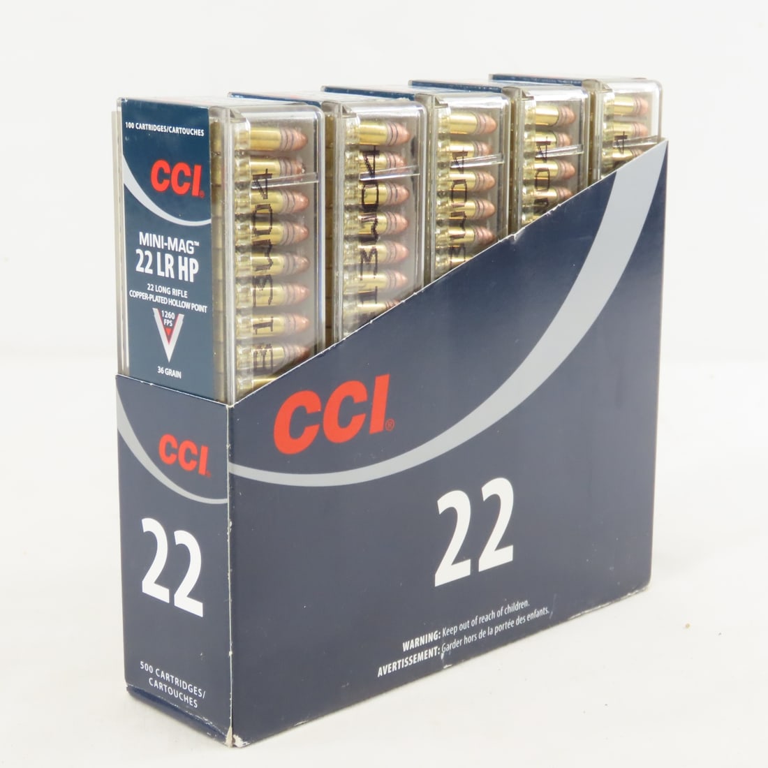 500 Rounds CCI 22 LR HP Ammunition: 500 Rounds CCI 22 LR HP Ammunition - 5 pack of 100 round boxes. Lot Size 7x6x2" 4 LB All information and photos are intended to be as accurate as possible, but errors are possible. No item may be