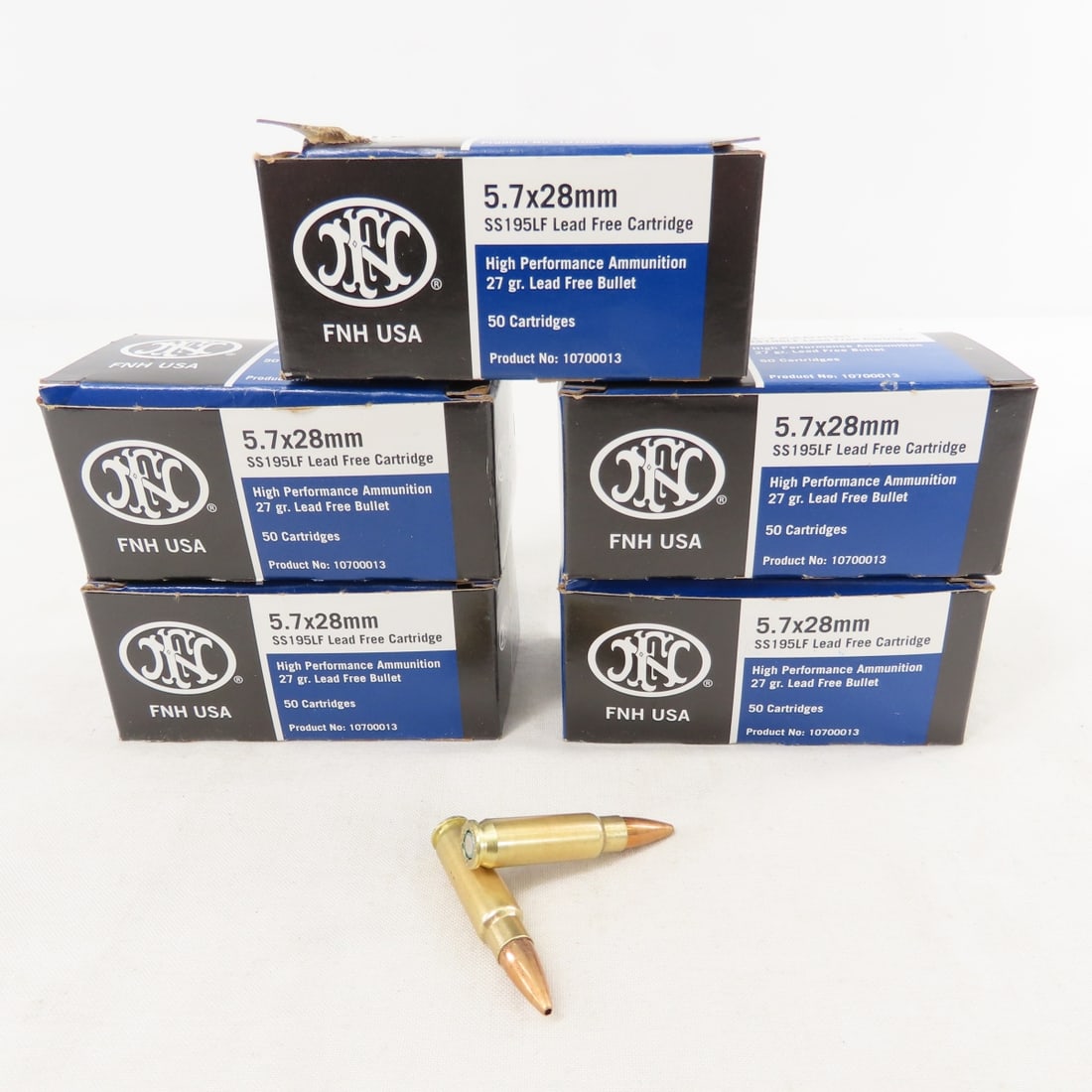 200+ Rounds FNH USA 5.7x28mm ammunition: 200+ Rounds FNH USA 5.7x28mm ammunition - Lot Size 5x4x4" 4 LB All information and photos are intended to be as accurate as possible, but errors are possible. No item may be returned or refused based