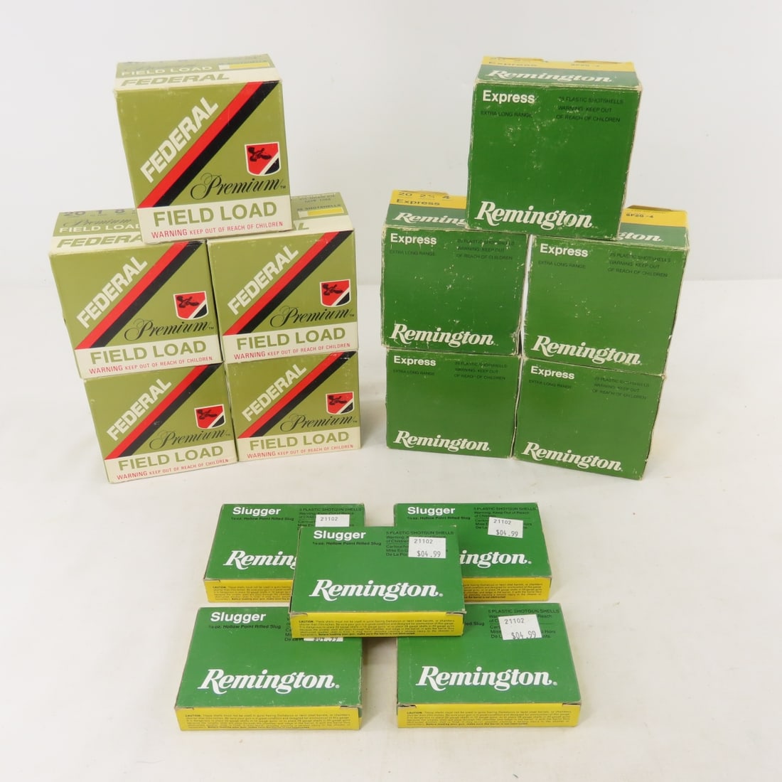275 Rounds Mixed 20ga Ammunition, 25 Slugs: 275 Rounds Mixed 20ga Ammunition, 25 Slugs - Lot Size 12x10x10" 25 LB All information and photos are intended to be as accurate as possible, but errors are possible. No item may be returned or