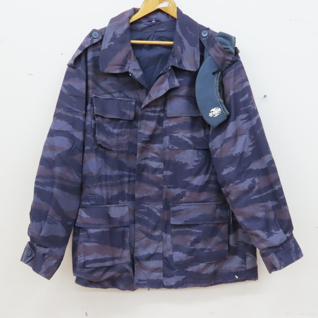 Vintage Serbian Purple Tiger Stripe Jacket, Shirt - 2