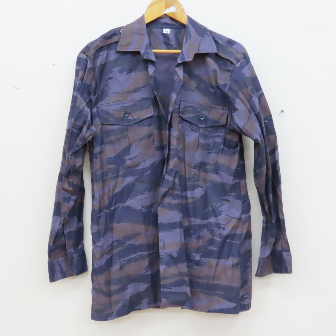 Vintage Serbian Purple Tiger Stripe Jacket, Shirt - 7