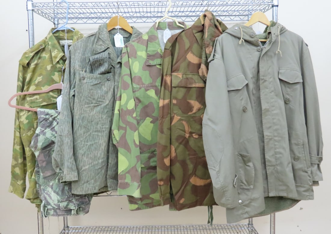 Czech, Finnish, Hungarian, African Field Jackets: Czech, Finnish, Hungarian, African Field Jackets - Czech M60 Field Jacket, Pit to Pit: 19", Collar to Hem: 29", Pants: Stamped 1970, 30" waist, Inseam: 26.5", South African Field Jacket: Pit to Pit
