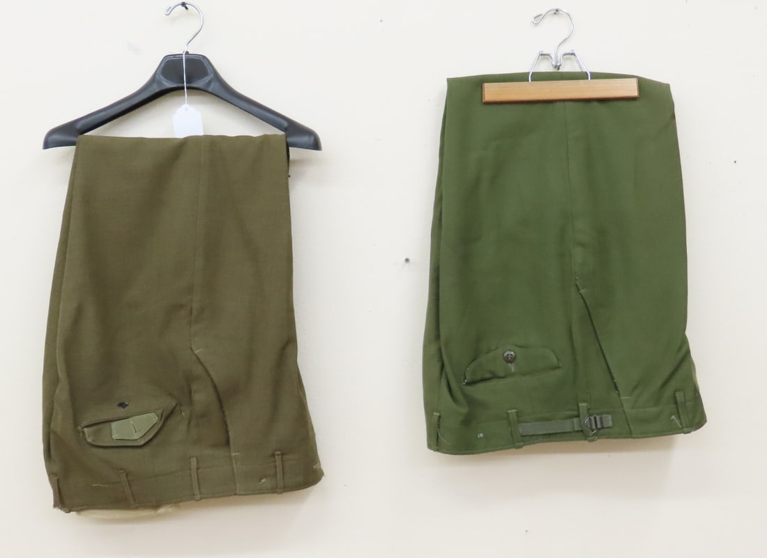 WWII Era M1937 Field Trousers & 1950s M1951: WWII Era M1937 Field Trousers & 1950s M1951 - M1951 Waist approximately 32", Inseam 27". M1937 Waist approximately 30", Inseam 29". Lot Size: 12 x 12 x 6", 4 lbs All information and photos are