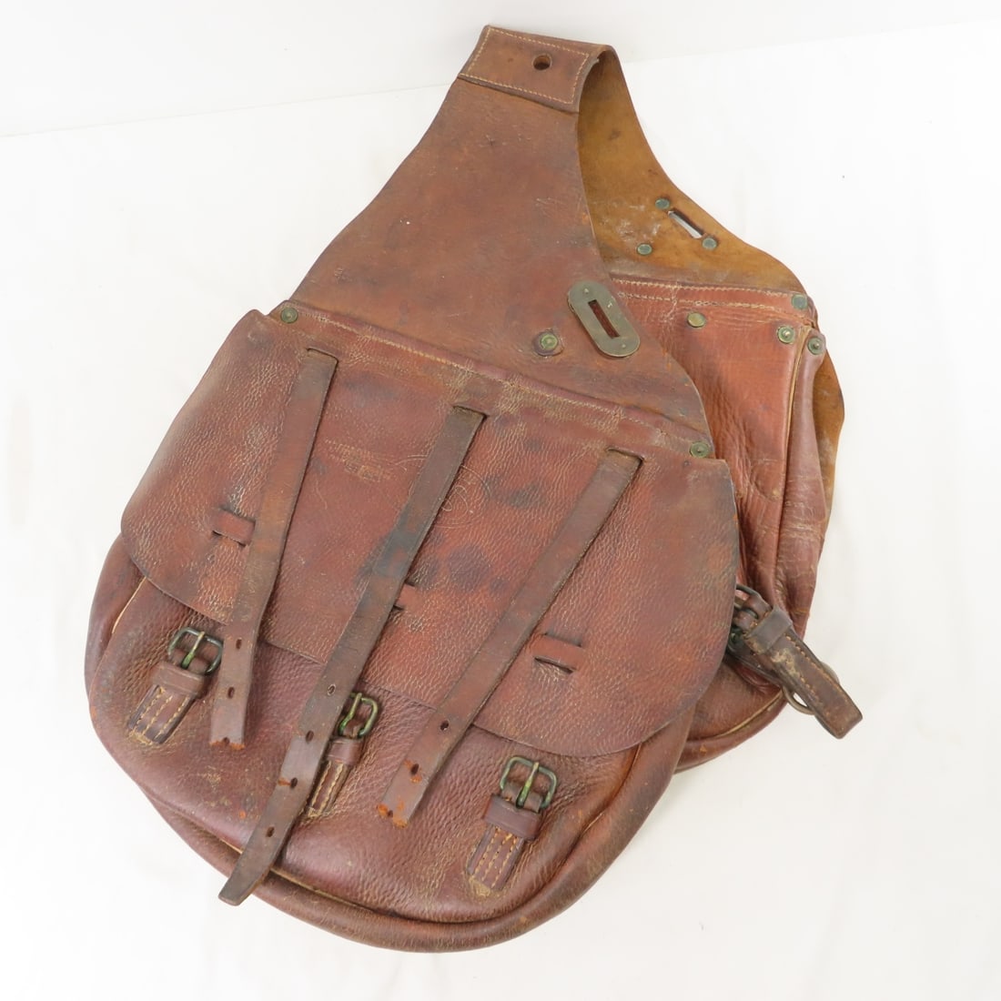 Antique WWI US Cavalry Leather Saddle Bags (1 of 14)