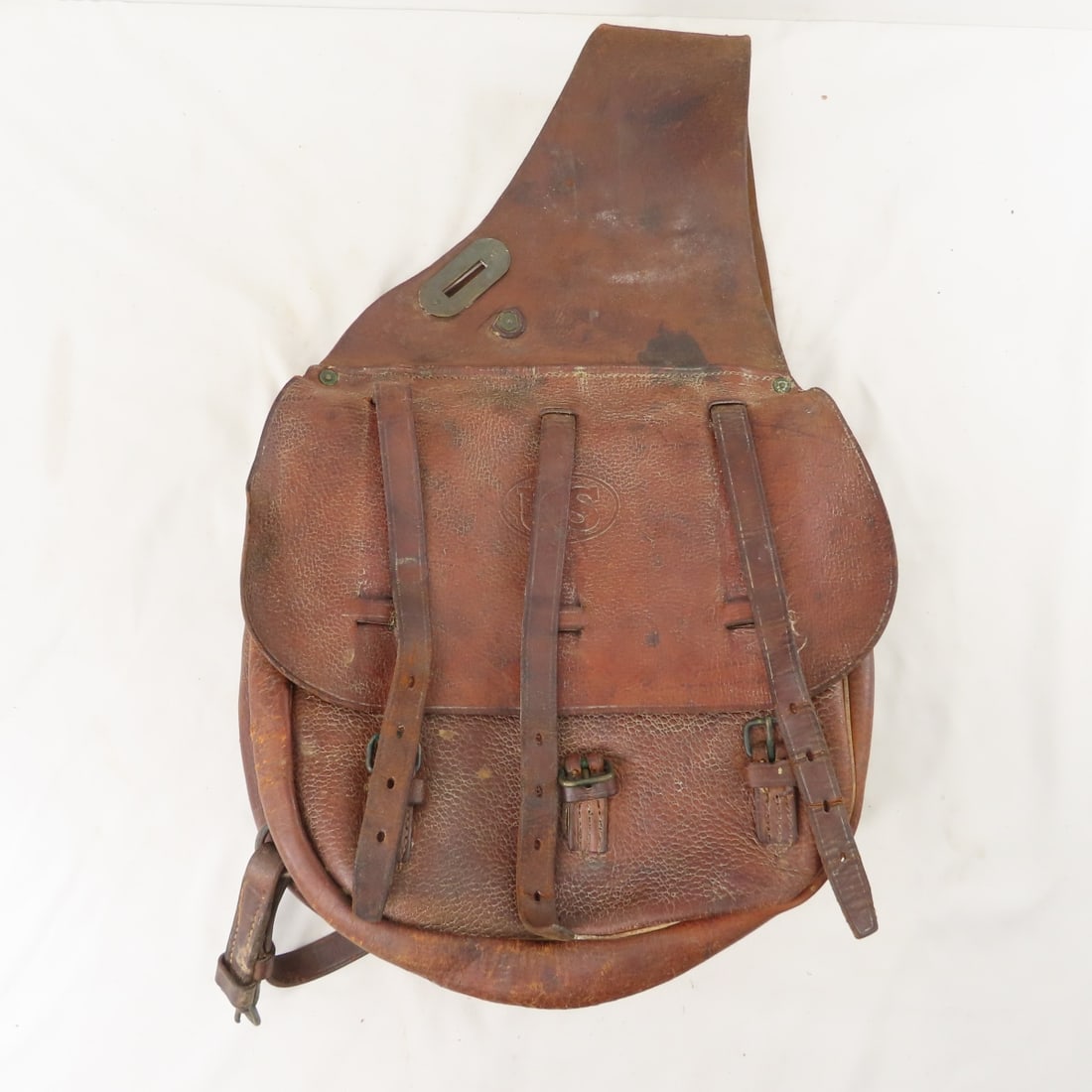 Antique WWI US Cavalry Leather Saddle Bags - 3