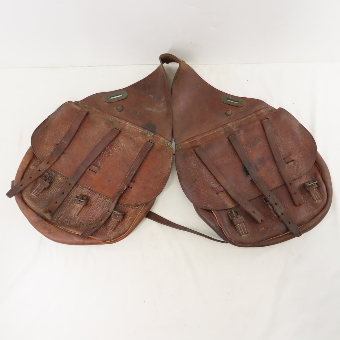 Antique WWI US Cavalry Leather Saddle Bags - 5