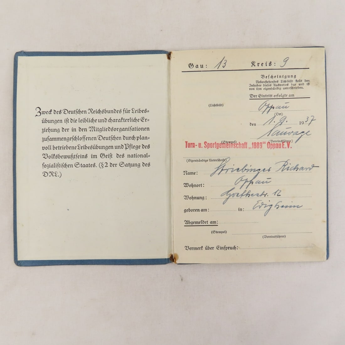 WWII German Striebinger Family Passes, Workbooks - 13