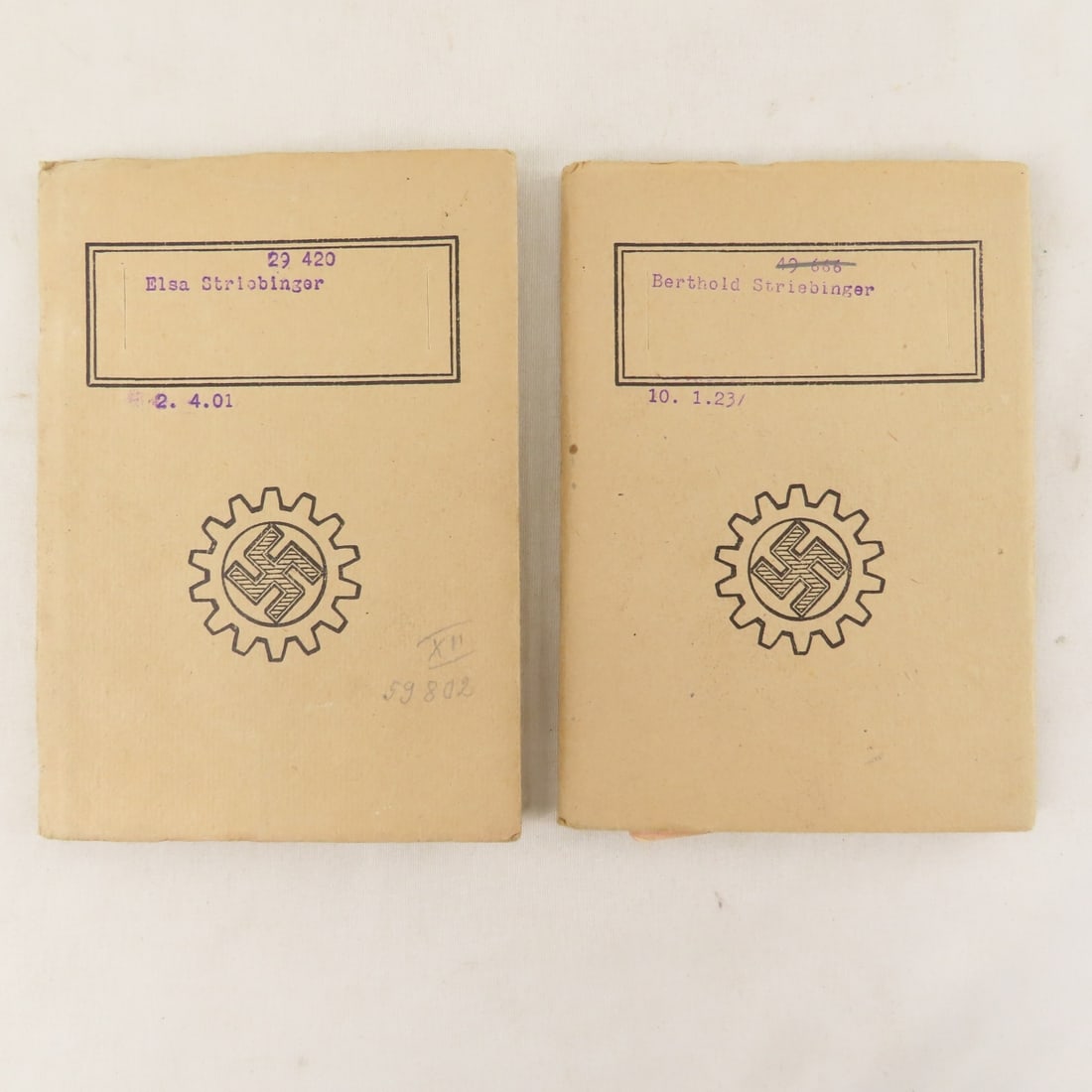 WWII German Striebinger Family Passes, Workbooks - 16