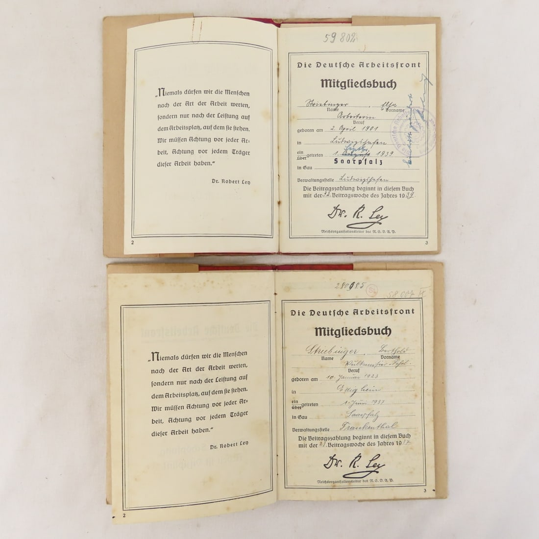 WWII German Striebinger Family Passes, Workbooks - 17