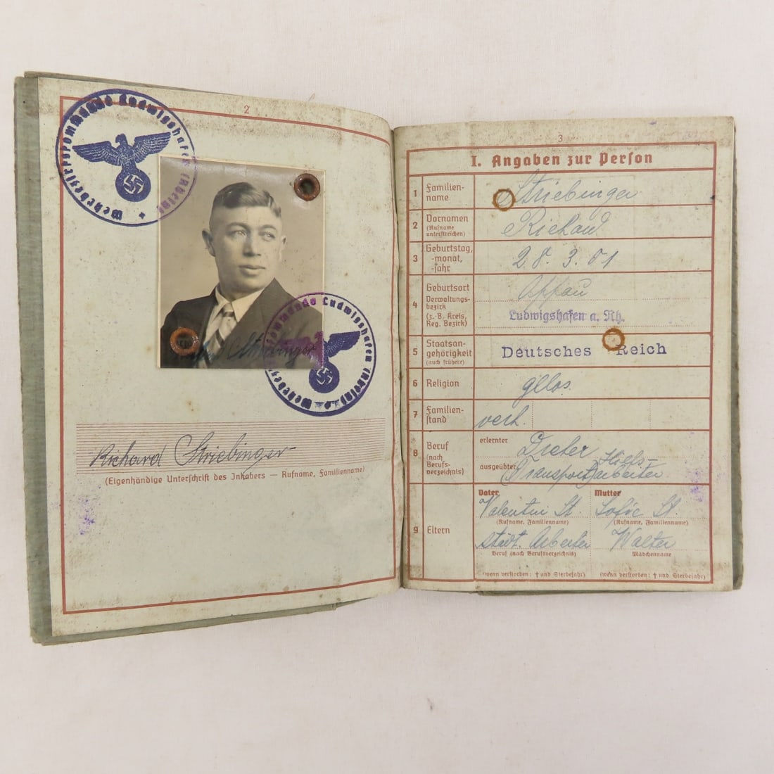 WWII German Striebinger Family Passes, Workbooks - 4