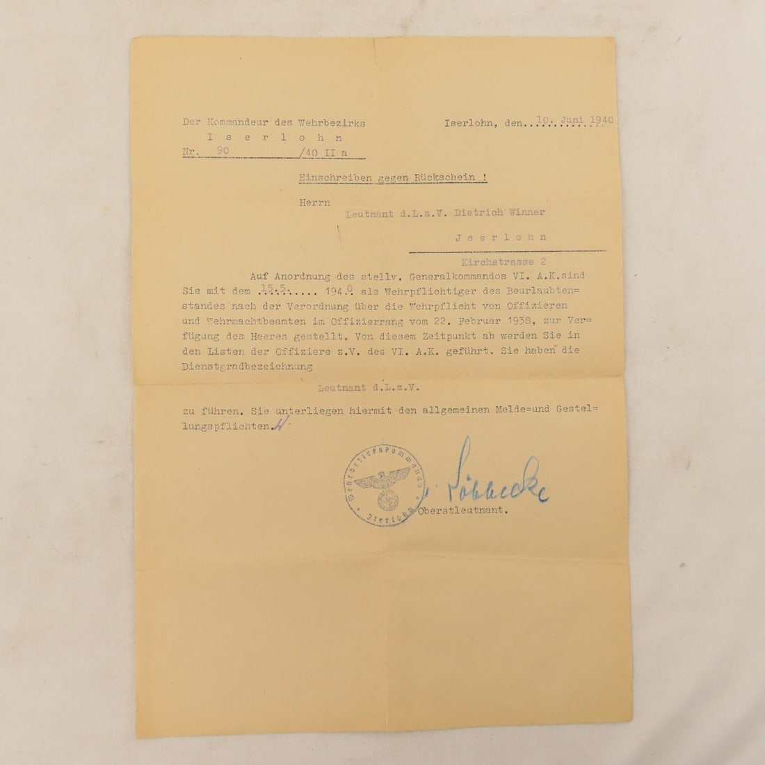 WWII German Wehrpass Documents, Dietrich Winner - 10