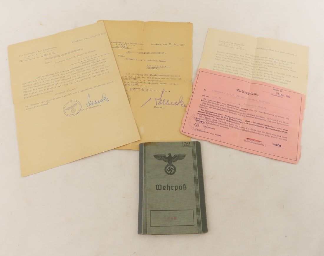 WWII German Wehrpass Documents, Dietrich Winner (1 of 12)