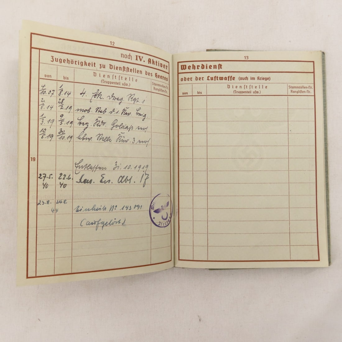 WWII German Wehrpass Documents, Dietrich Winner - 7