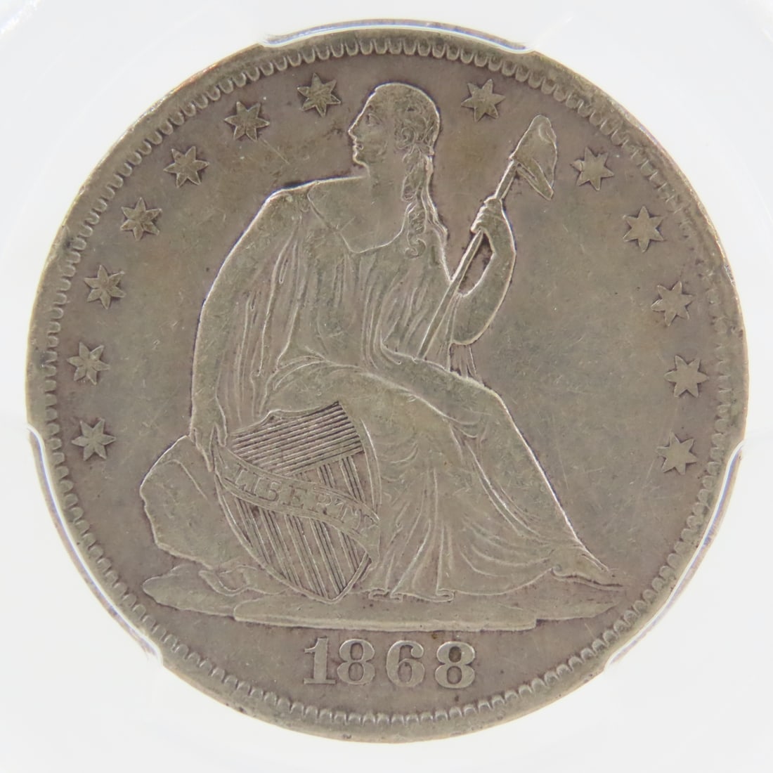1868 S Seated Liberty Half Dollar PCGS XF45 - 2