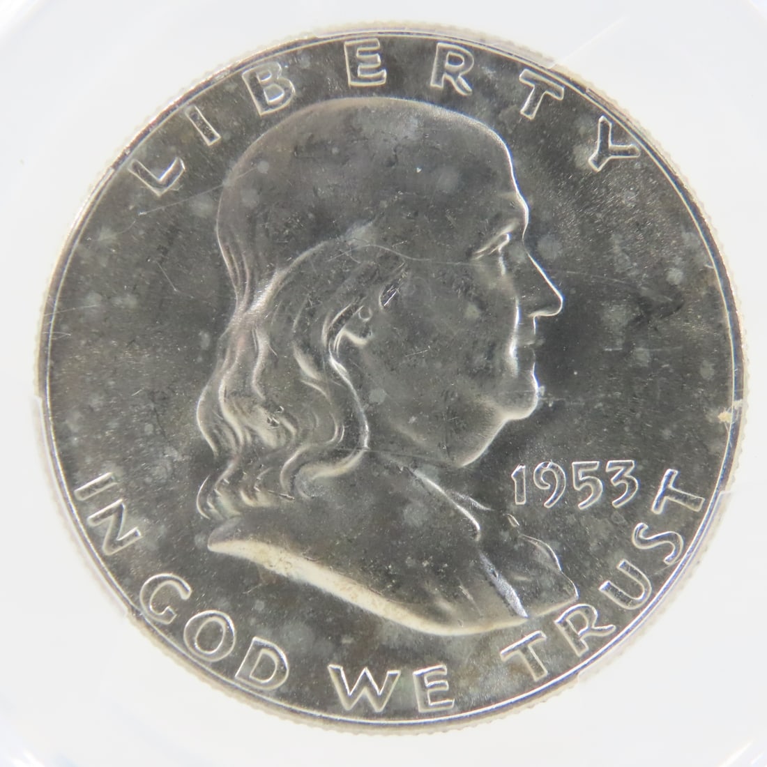 1953 D Franklin Silver Half Dollar PCGS MS64FBL - 2