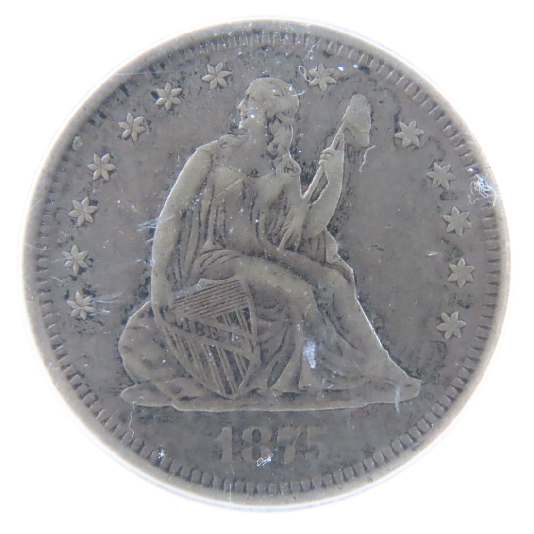 1875 S Seated Liberty Silver Quarter PCGS VF35 - 2